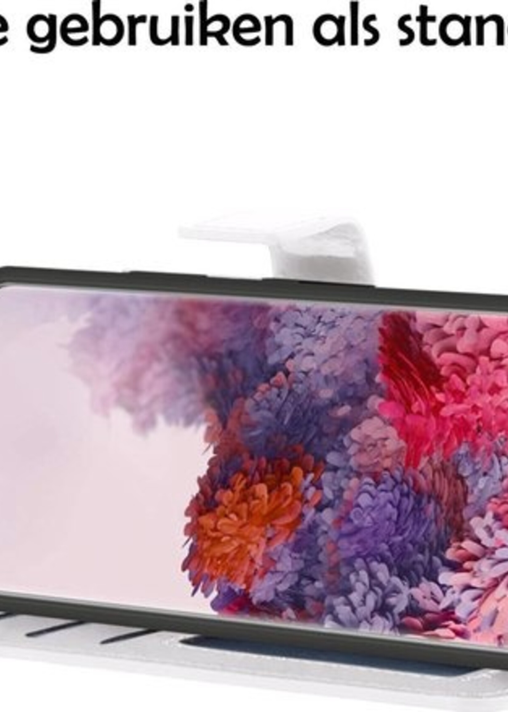 LUQ Hoesje Geschikt voor Samsung S20 Ultra Hoesje Book Case Hoes Wallet Cover Met Screenprotector - Hoes Geschikt voor Samsung Galaxy S20 Ultra Hoesje Bookcase Hoes - Wit