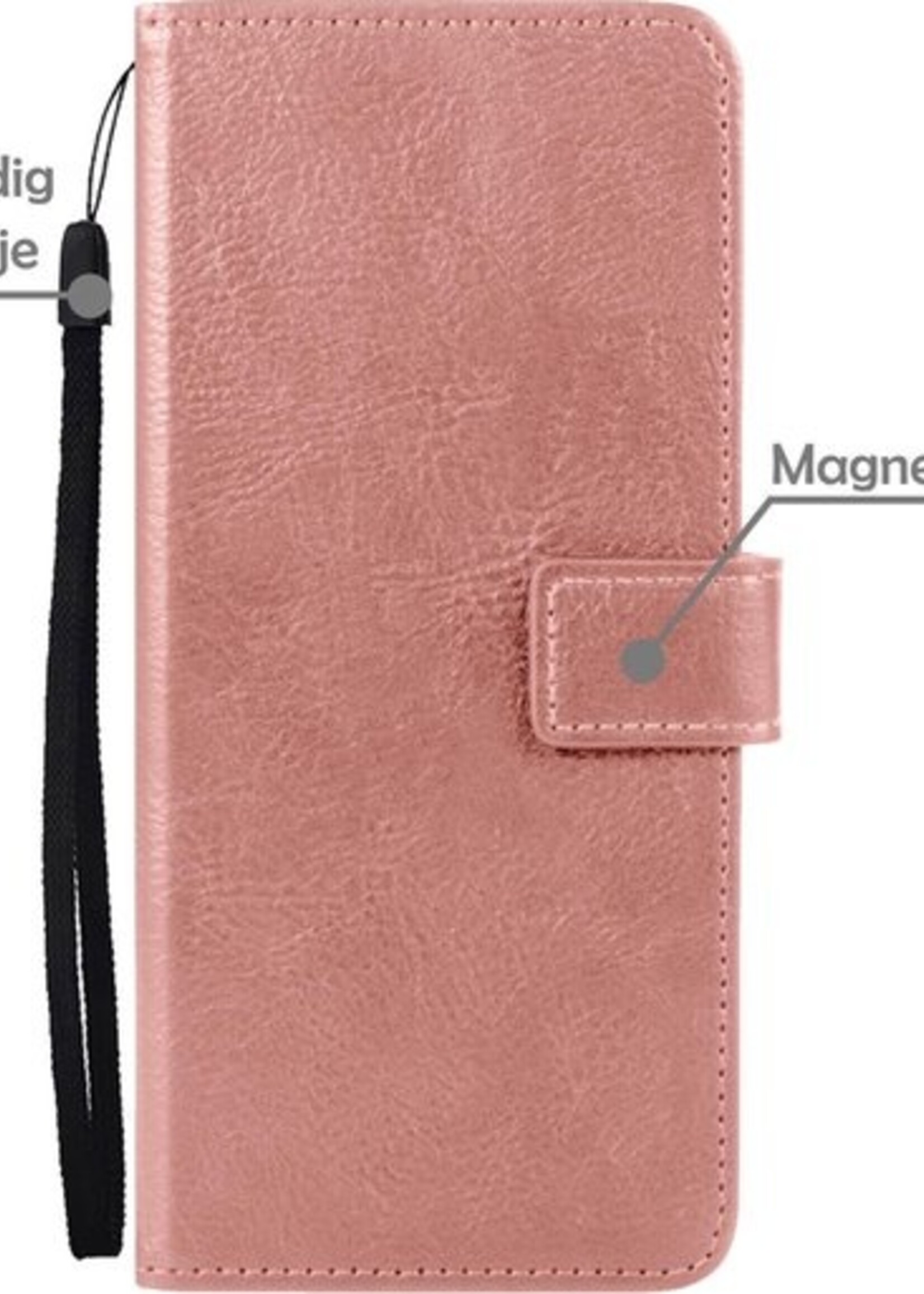 LUQ Hoesje Geschikt voor Samsung S20 Ultra Hoesje Book Case Hoes Wallet Cover Met 2x Screenprotector - Hoes Geschikt voor Samsung Galaxy S20 Ultra Hoesje Bookcase Hoes - Rosé goud