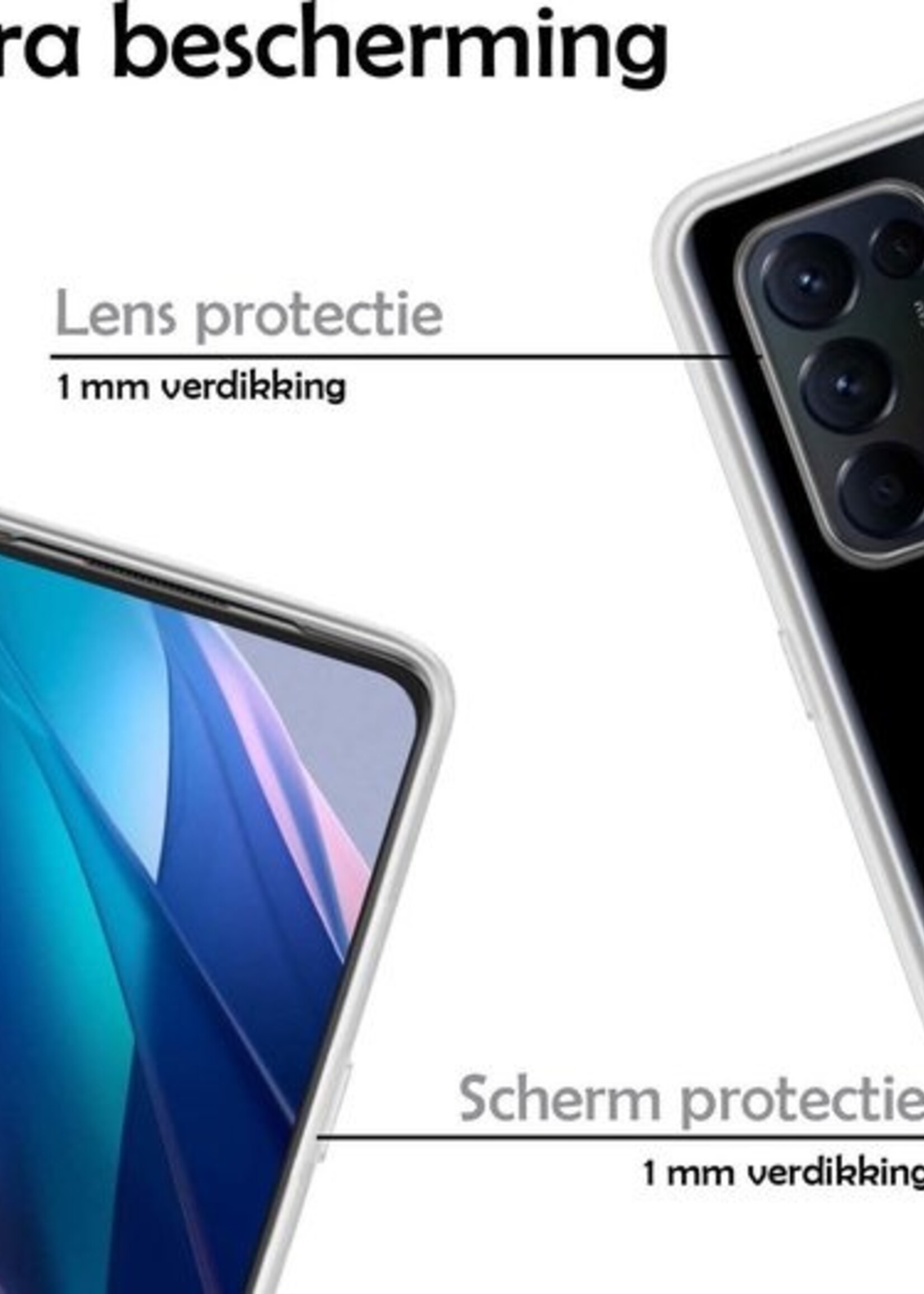 LUQ Hoesje Geschikt voor OPPO Find X3 Lite Hoesje Siliconen Case Met Screenprotector - Hoes Geschikt voor OPPO X3 Lite Hoes Siliconen - Transparant