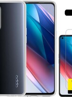 LUQ LUQ Oppo Find X3 Lite hoesje siliconen transparant + 2x screenprotector