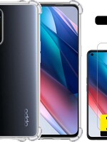 LUQ LUQ Oppo Find X3 Lite hoesje shock proof + 2x screenprotector