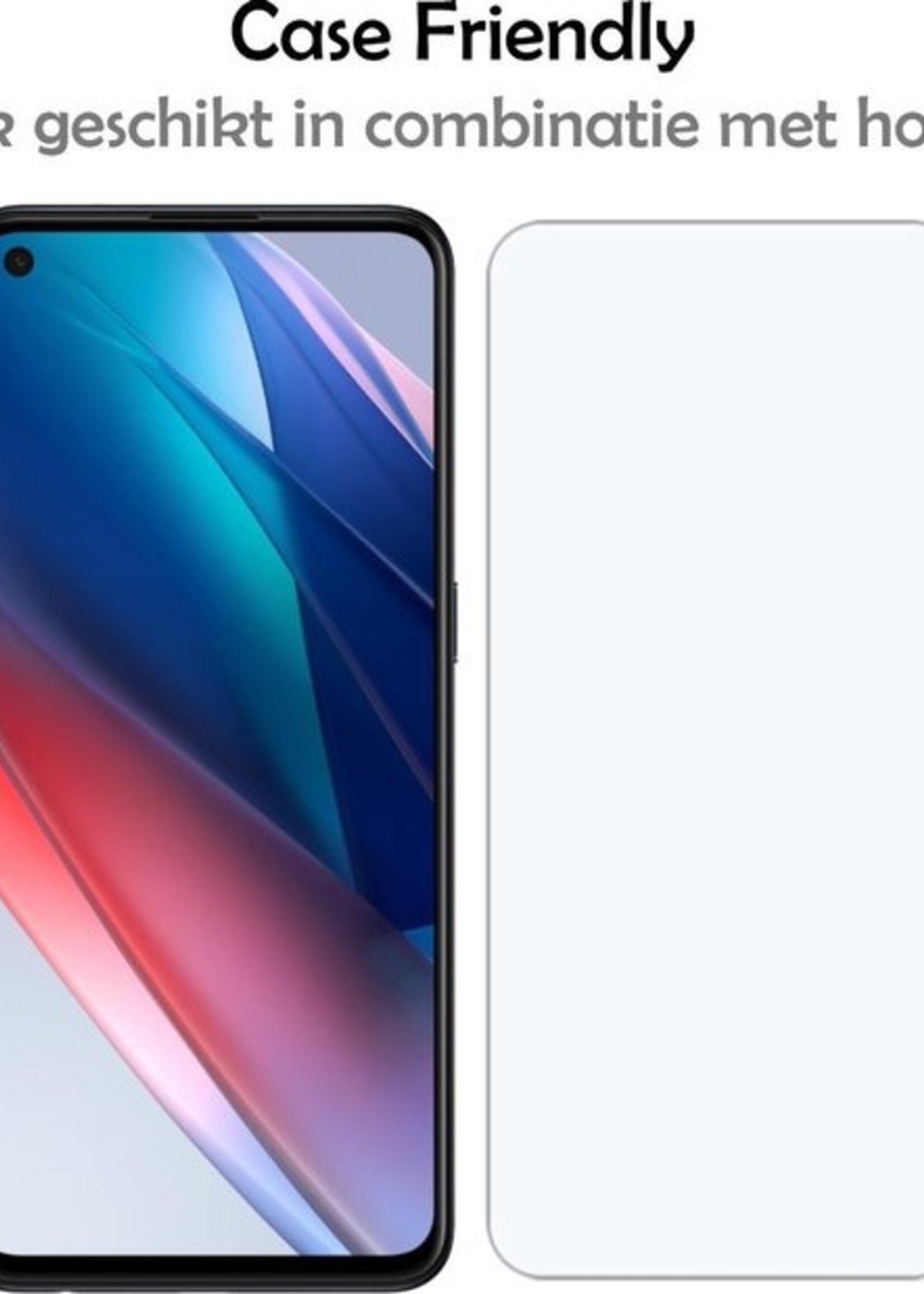 LUQ Hoesje Geschikt voor OPPO Find X3 Lite Hoesje Shockproof Case Siliconen Met 2x Screenprotector - Hoes Geschikt voor OPPO X3 Lite Hoes Cover Siliconen - Transparant