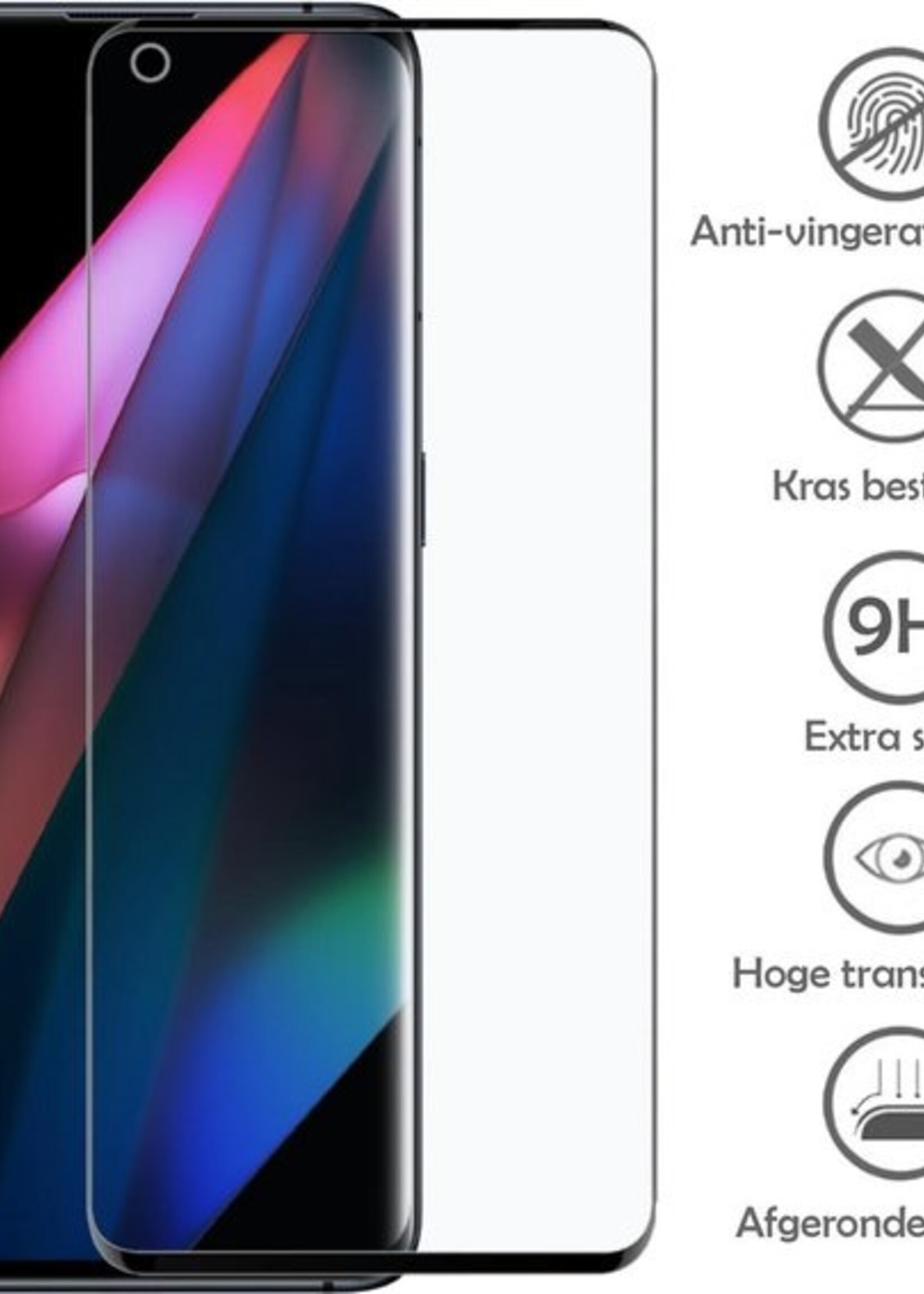 LUQ Hoesje Geschikt voor OPPO Find X3 Pro Hoesje Siliconen Case Met Screenprotector - Hoes Geschikt voor OPPO X3 Pro Hoes Siliconen - Transparant