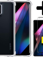 LUQ LUQ Oppo Find X3 Pro hoesje shock proof + 2x screenprotector