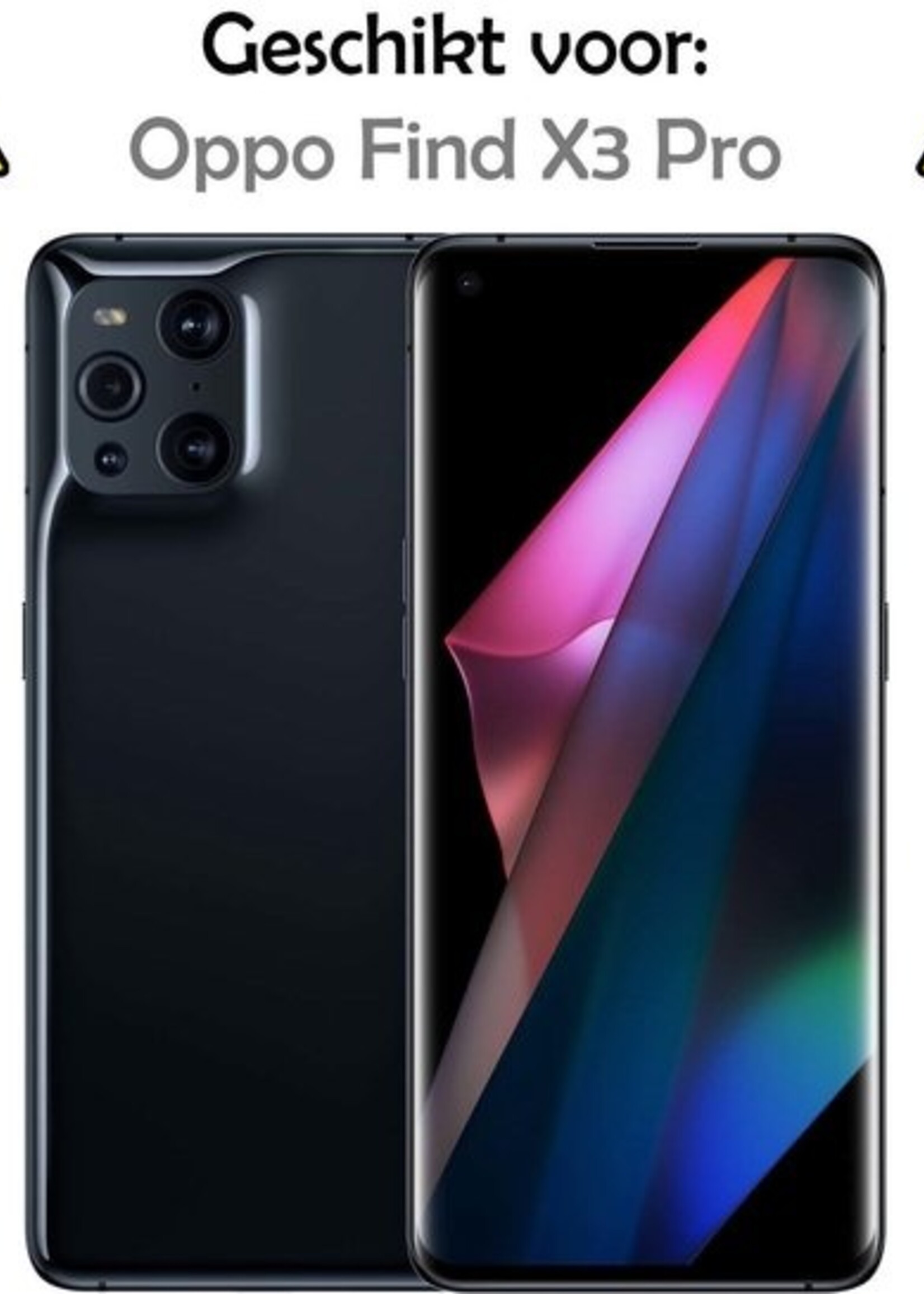 LUQ Hoesje Geschikt voor OPPO Find X3 Pro Hoesje Shockproof Case Siliconen Met 2x Screenprotector - Hoes Geschikt voor OPPO X3 Pro Hoes Cover Siliconen - Transparant