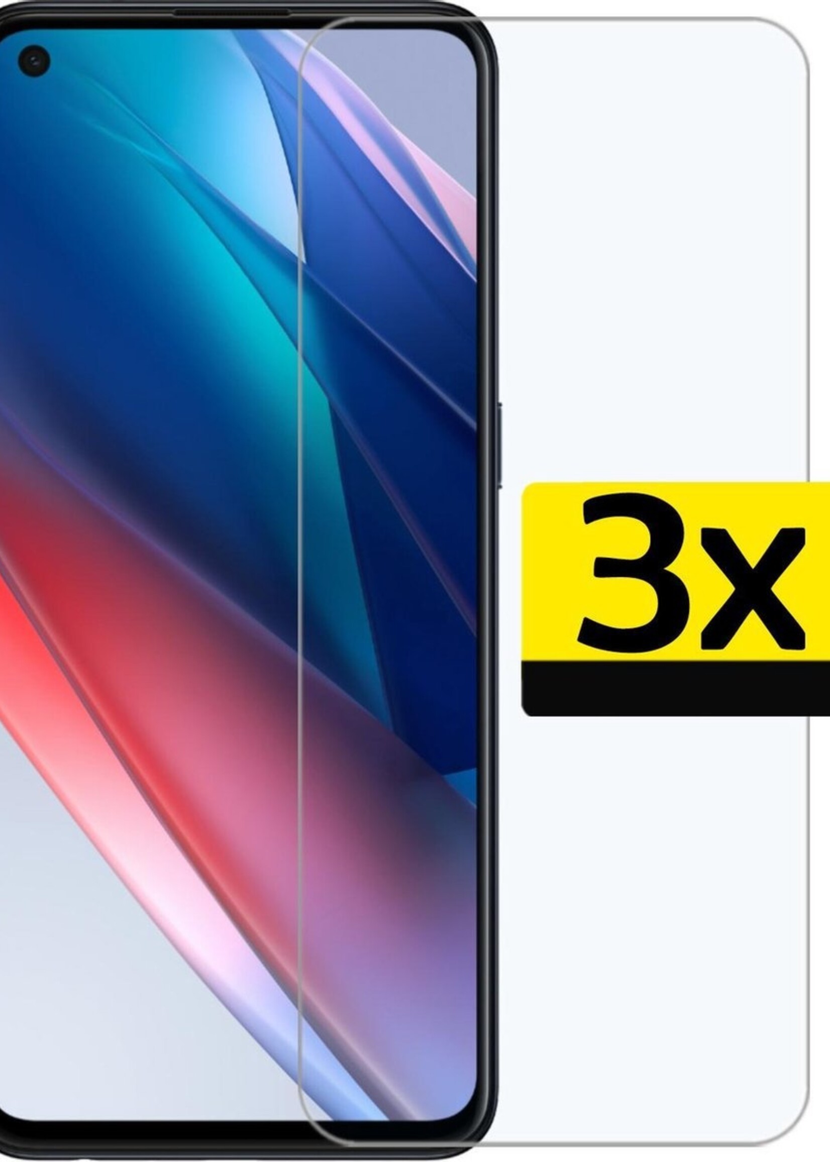 LUQ Screenprotector Geschikt voor OPPO Find X3 Lite Screenprotector Beschermglas Gehard Glas - Screenprotector Geschikt voor OPPO X3 Lite Screenprotector Glas - 3 Stuks
