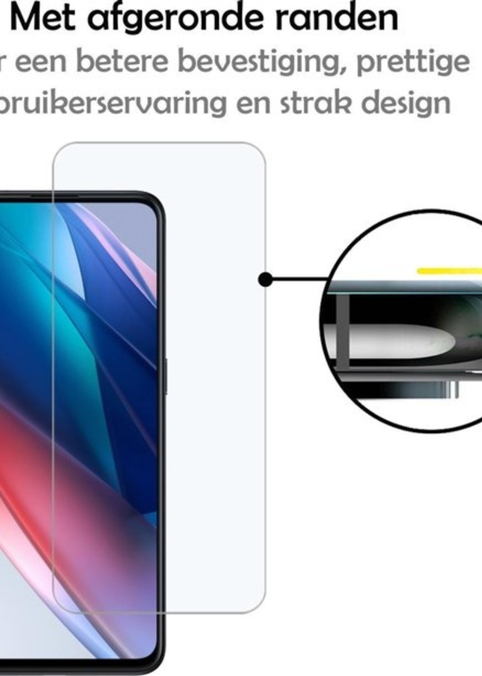 LUQ Screenprotector Geschikt voor OPPO Find X3 Lite Screenprotector Beschermglas Gehard Glas - Screenprotector Geschikt voor OPPO X3 Lite Screenprotector Glas - 3 Stuks