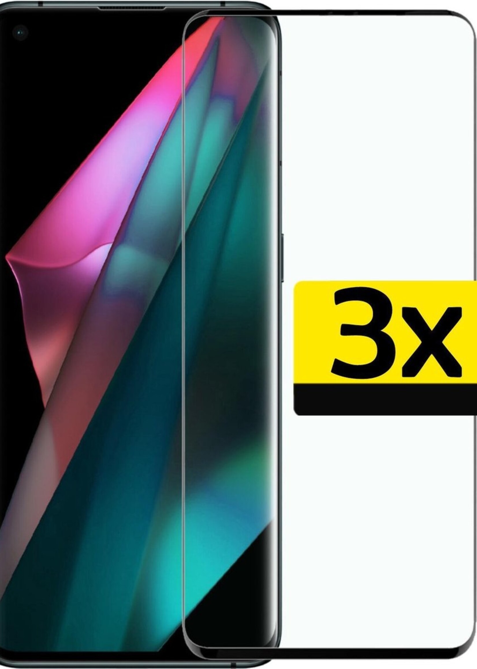 LUQ Screenprotector Geschikt voor OPPO Find X3 Neo Screenprotector Beschermglas Gehard Glas - Screenprotector Geschikt voor OPPO X3 Neo Screenprotector Glas - 3 Stuks