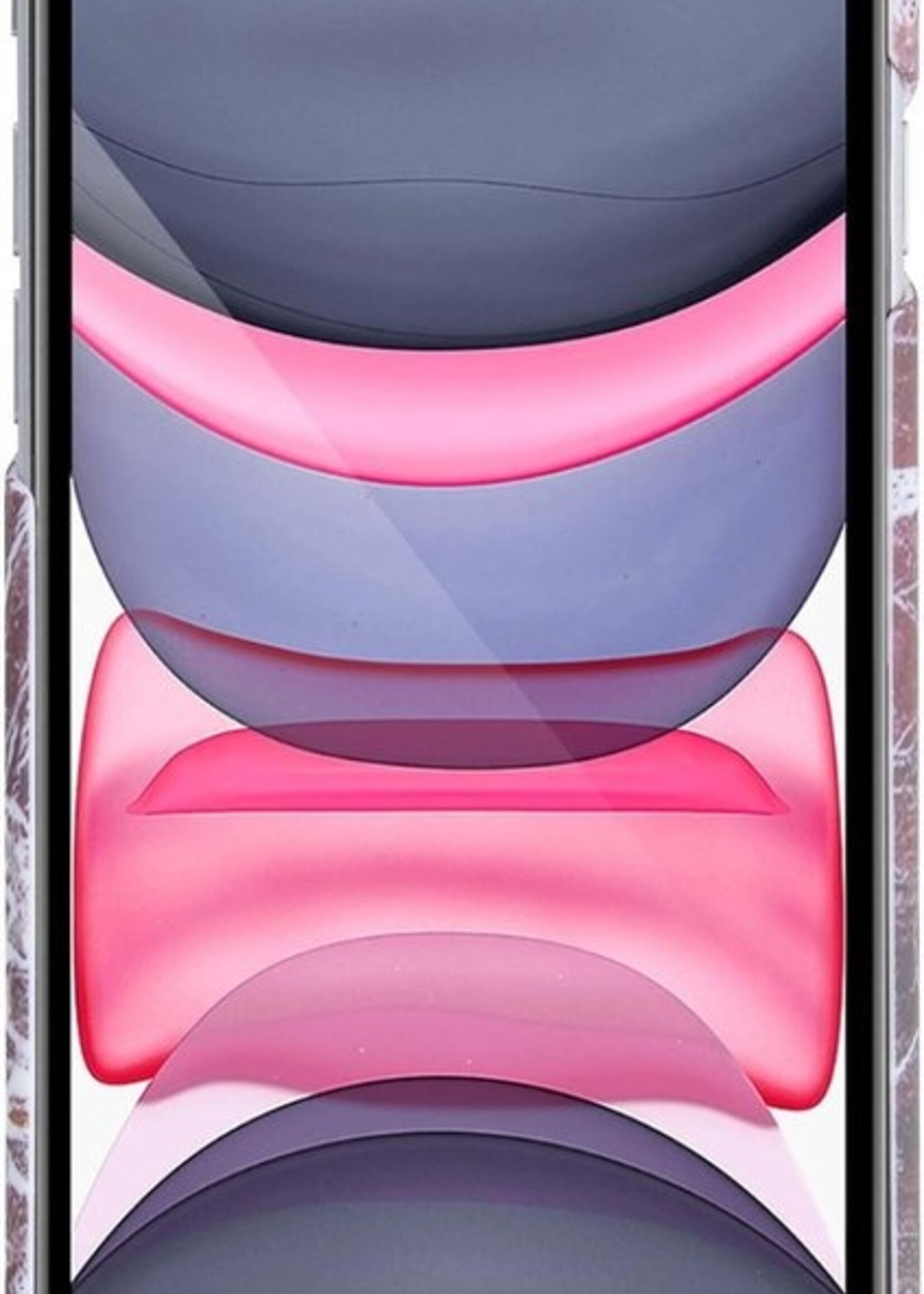 LUQ Hoesje Geschikt voor iPhone 11 Pro Max Hoesje Marmer Case Hard Cover - Hoes Geschikt voor iPhone 11 Pro Max Case Marmer Hoesje Backcover - Rood