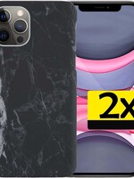 LUQ LUQ - 2x - iPhone 11 Pro hoesje marmer - Zwart