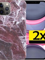 LUQ LUQ - 2x - iPhone 11 Pro hoesje marmer - Rood