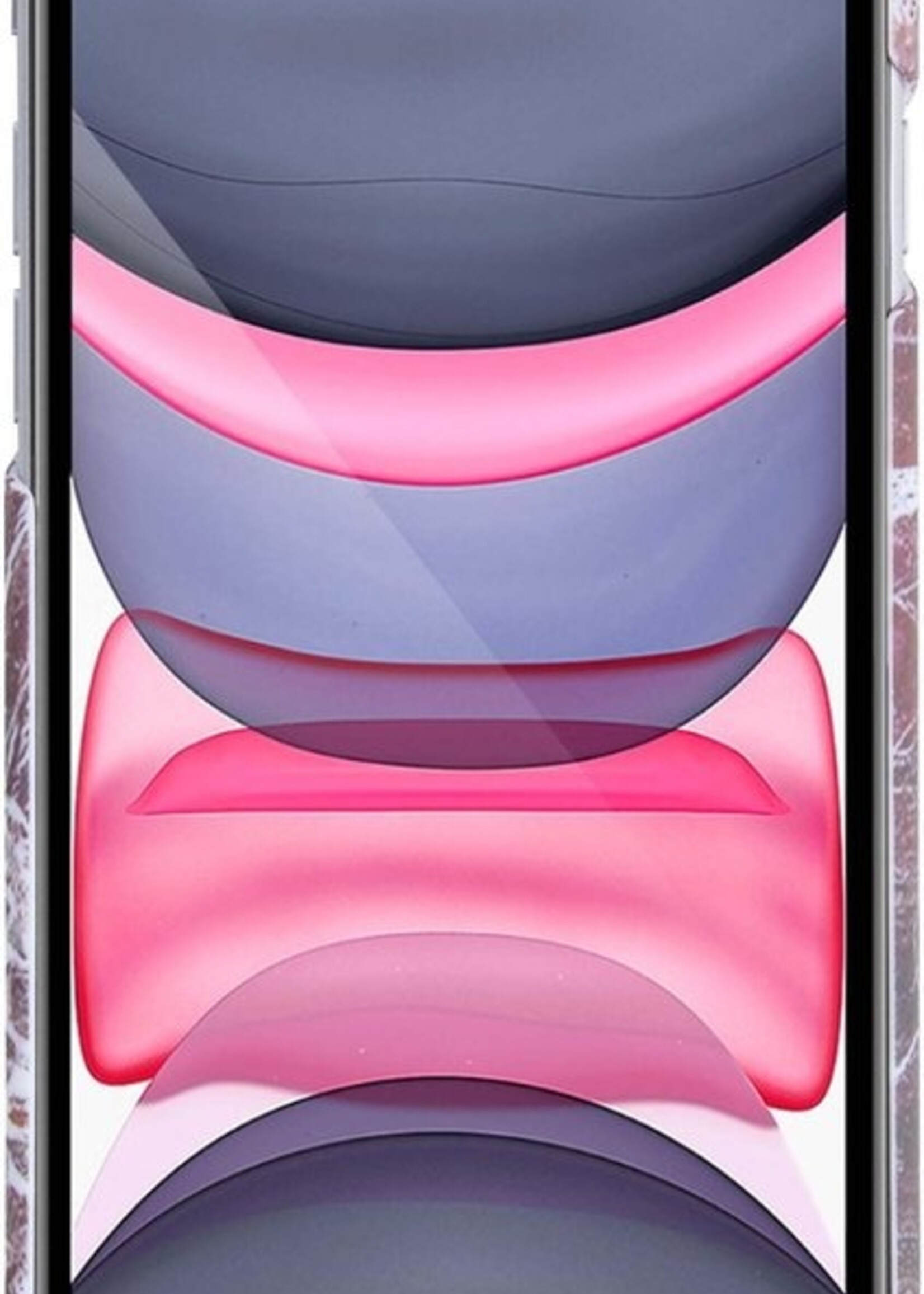 LUQ Hoesje Geschikt voor iPhone 11 Pro Max Hoesje Marmer Case Hard Cover - Hoes Geschikt voor iPhone 11 Pro Max Case Marmer Hoesje Backcover - Rood - 2 Stuks