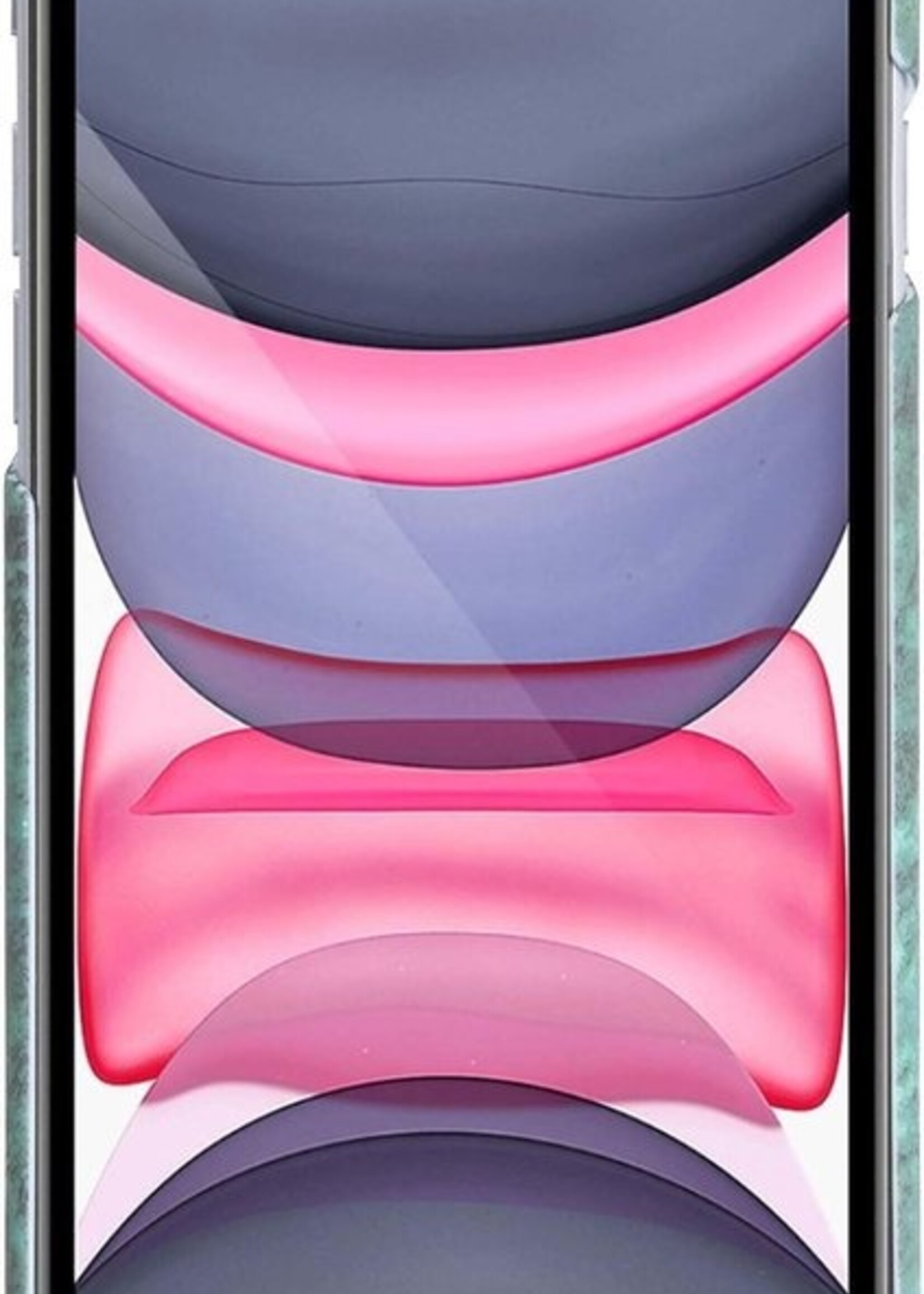 LUQ Hoesje Geschikt voor iPhone 11 Pro Max Hoesje Marmer Case Hard Cover - Hoes Geschikt voor iPhone 11 Pro Max Case Marmer Hoesje Backcover - Groen - 2 Stuks