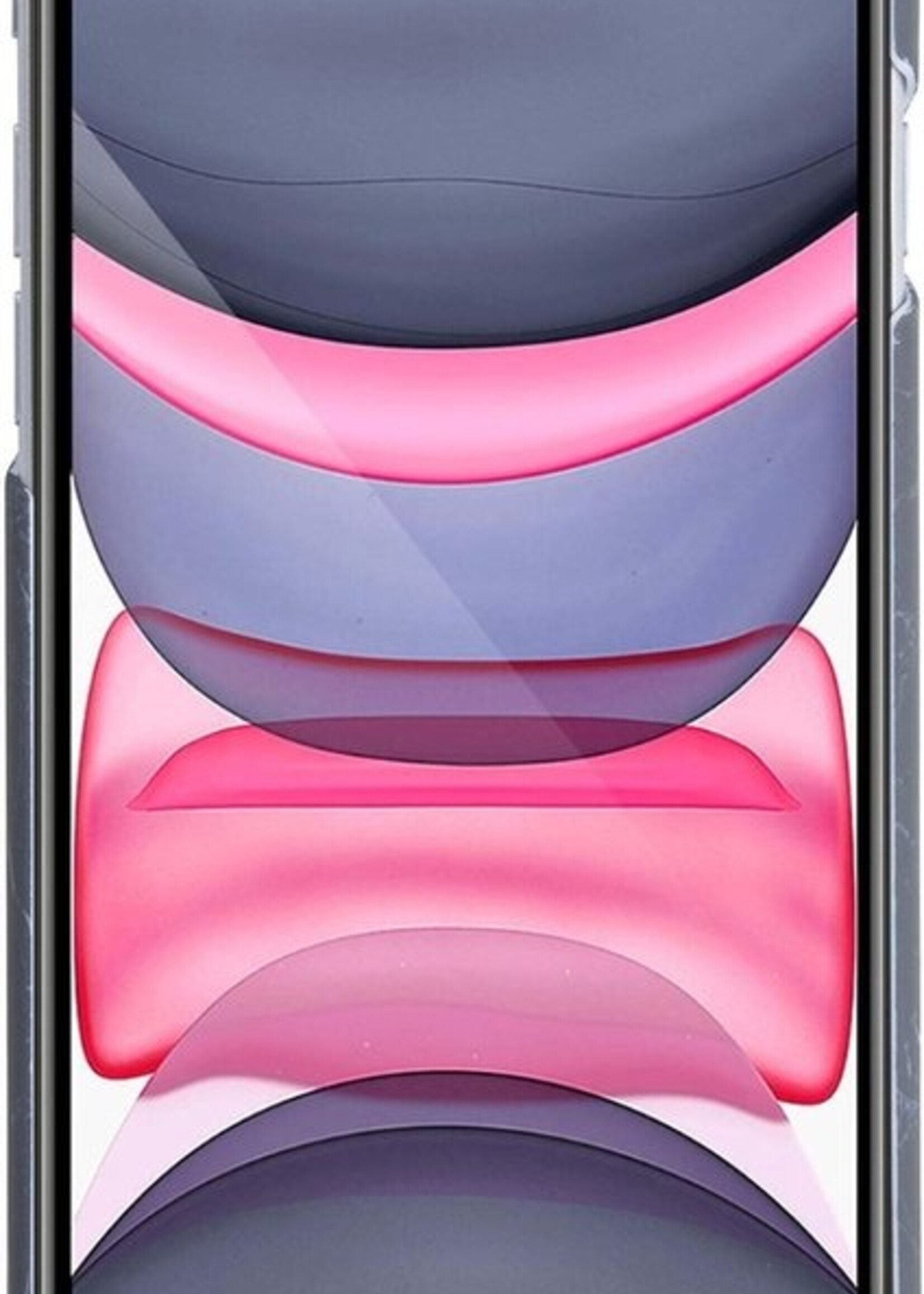 LUQ Hoesje Geschikt voor iPhone 11 Pro Hoesje Marmer Case Hard Cover Met Screenprotector - Hoes Geschikt voor iPhone 11 Pro Case Marmer Hoesje Backcover - Zwart