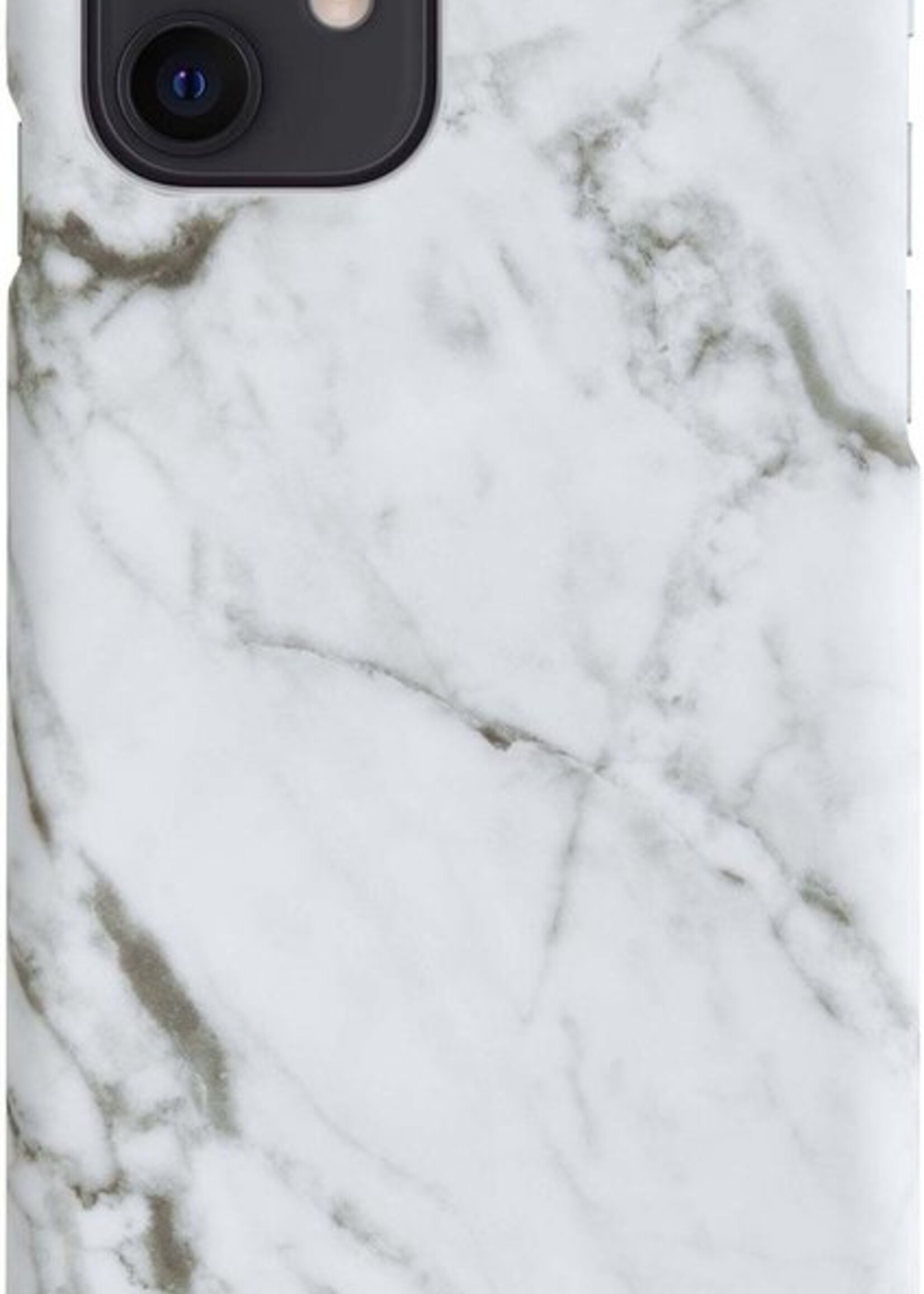 LUQ Hoesje Geschikt voor iPhone 12 Mini Hoesje Marmer Case Hard Cover - Hoes Geschikt voor iPhone 12 Mini Case Marmer Hoesje Backcover - Wit
