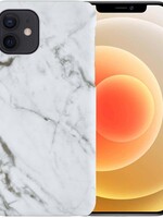 LUQ LUQ iPhone 12 hoesje marmer - Wit