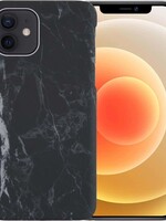 LUQ LUQ iPhone 12 hoesje marmer - Zwart
