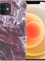 LUQ LUQ iPhone 12 hoesje marmer - Rood
