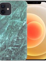LUQ LUQ iPhone 12 hoesje marmer - Groen