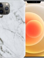 LUQ LUQ iPhone 12 Pro hoesje marmer - Wit