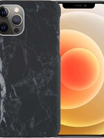 LUQ LUQ iPhone 12 Pro hoesje marmer - Zwart