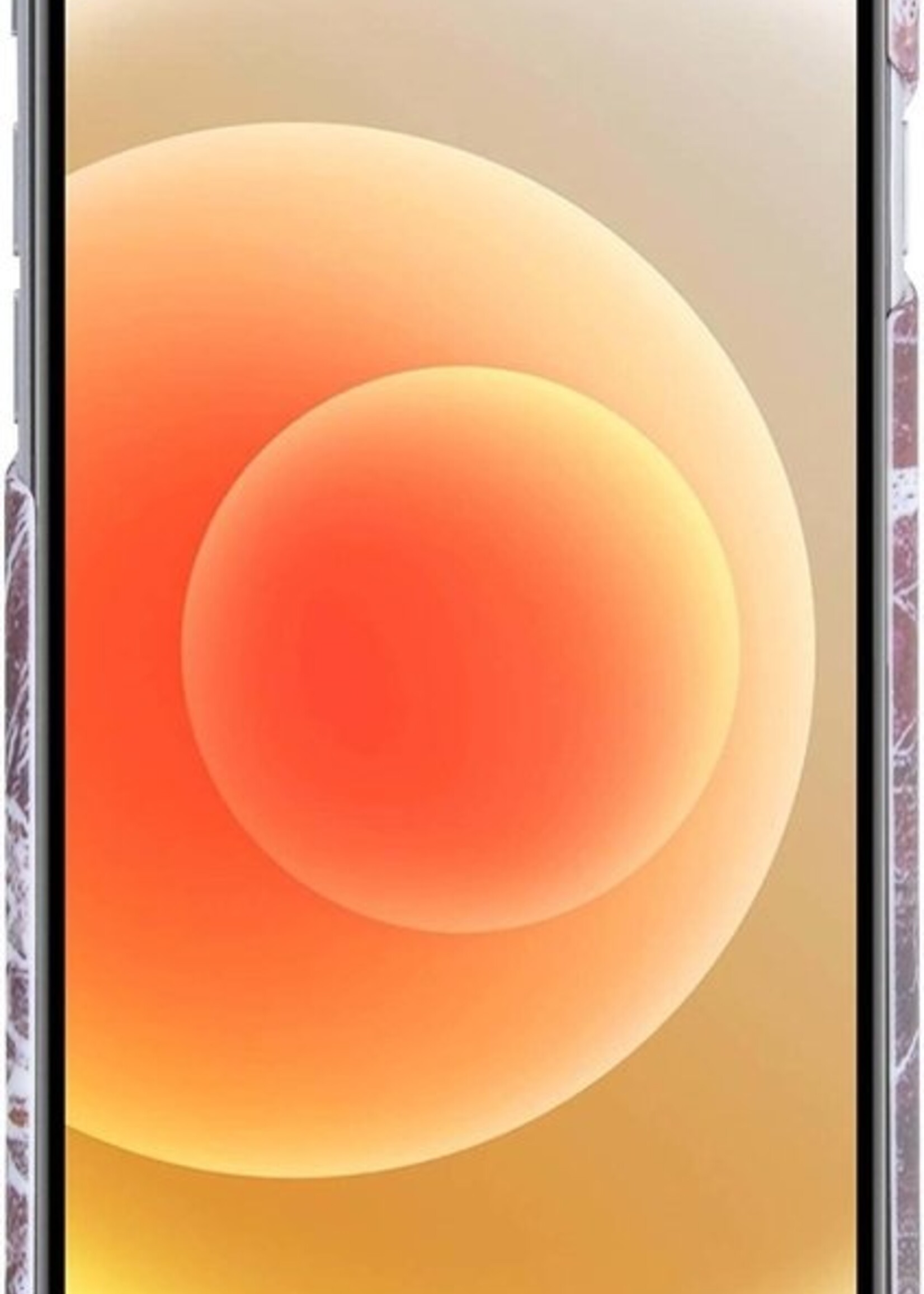 LUQ Hoesje Geschikt voor iPhone 12 Pro Hoesje Marmer Case Hard Cover - Hoes Geschikt voor iPhone 12 Pro Case Marmer Hoesje Backcover - Rood