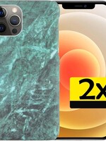 LUQ LUQ iPhone 12 Pro hoesje marmer - Groen