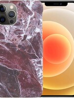 LUQ LUQ iPhone 12 Pro Max hoesje marmer - Rood