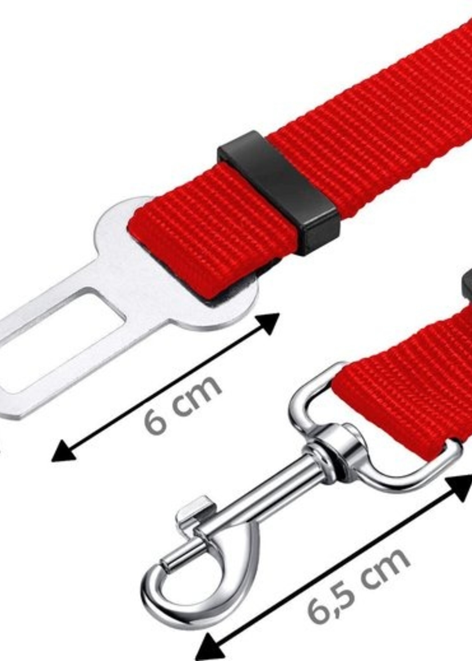 LUQ Honden Autogordel Verstelbaar Hondenriem Autogordel Universele Hondengordel Rood - 2 Stuks