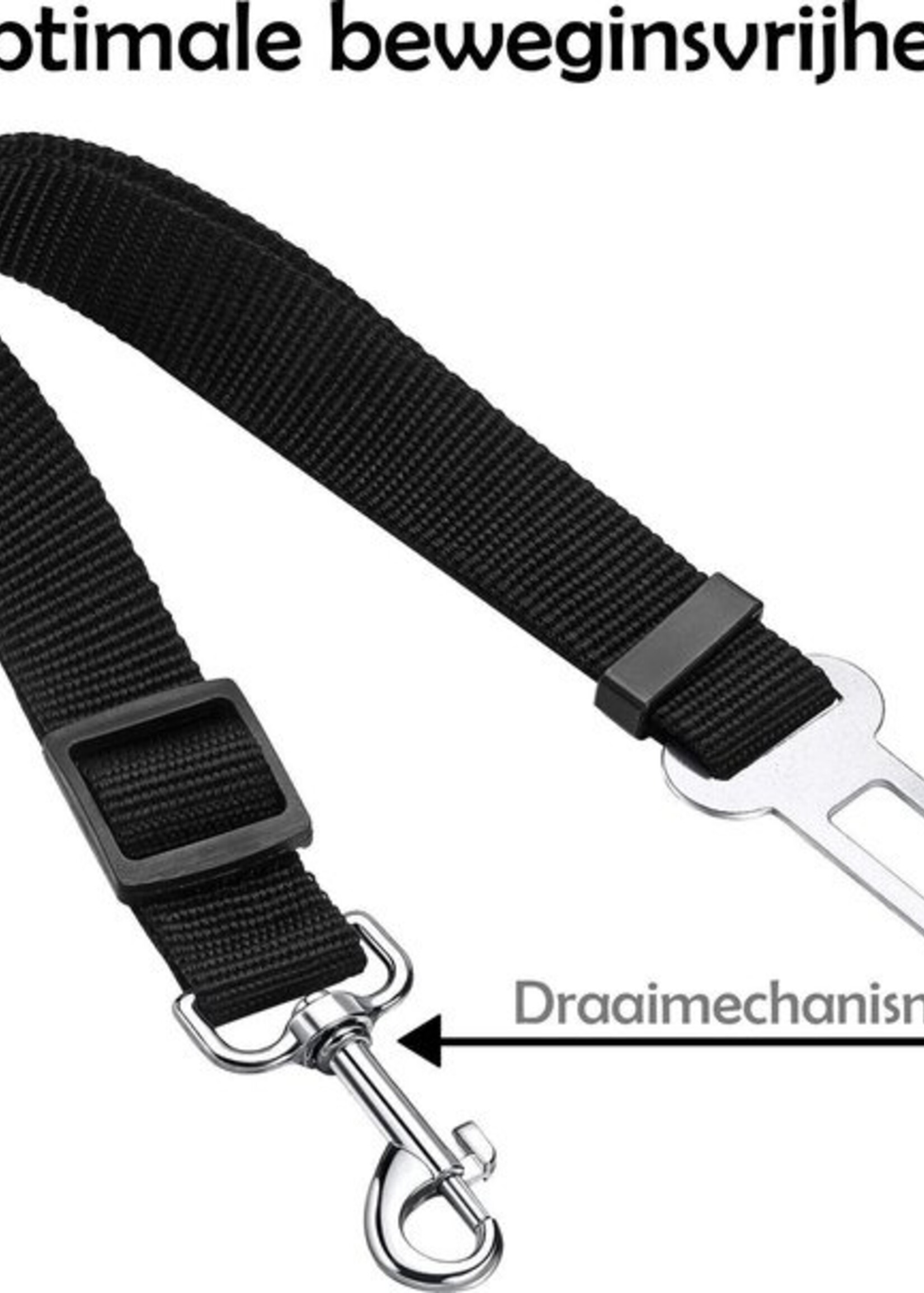 LUQ Honden Autogordel Verstelbaar Hondenriem Autogordel Universele Hondengordel Zwart - 3 Stuks