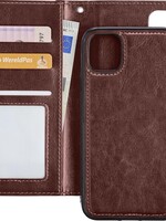 LUQ LUQ® iPhone 11 2-in-1 hoesje bookcase afneembaar - Bruin