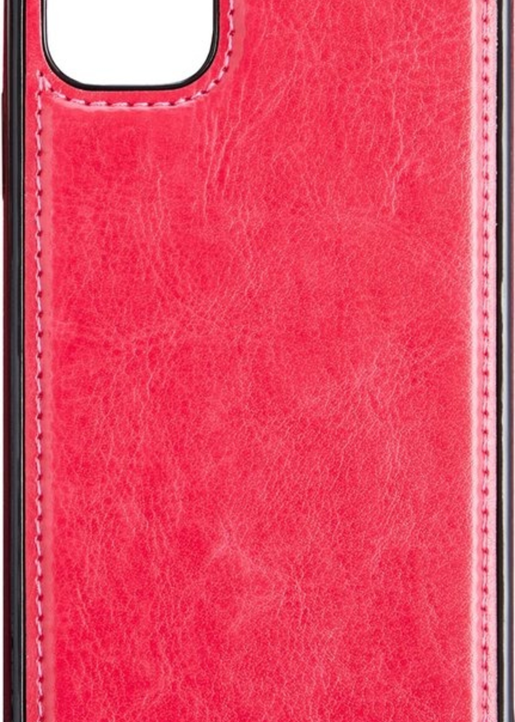 LUQ Hoesje Geschikt voor iPhone 11 Hoesje Case Uitneembare Bookcase 2-in-1 Hoes - Hoes Geschikt voor iPhone 11 Hoes Wallet Case Met Pasjeshouder Hoesje - Donkerroze