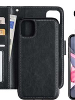 LUQ LUQ® iPhone 11 2-in-1 hoesje bookcase afneembaar zwart met screenprotector
