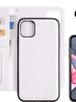 LUQ LUQ iPhone 11 2-in-1 hoesje bookcase afneembaar wit met screenprotector
