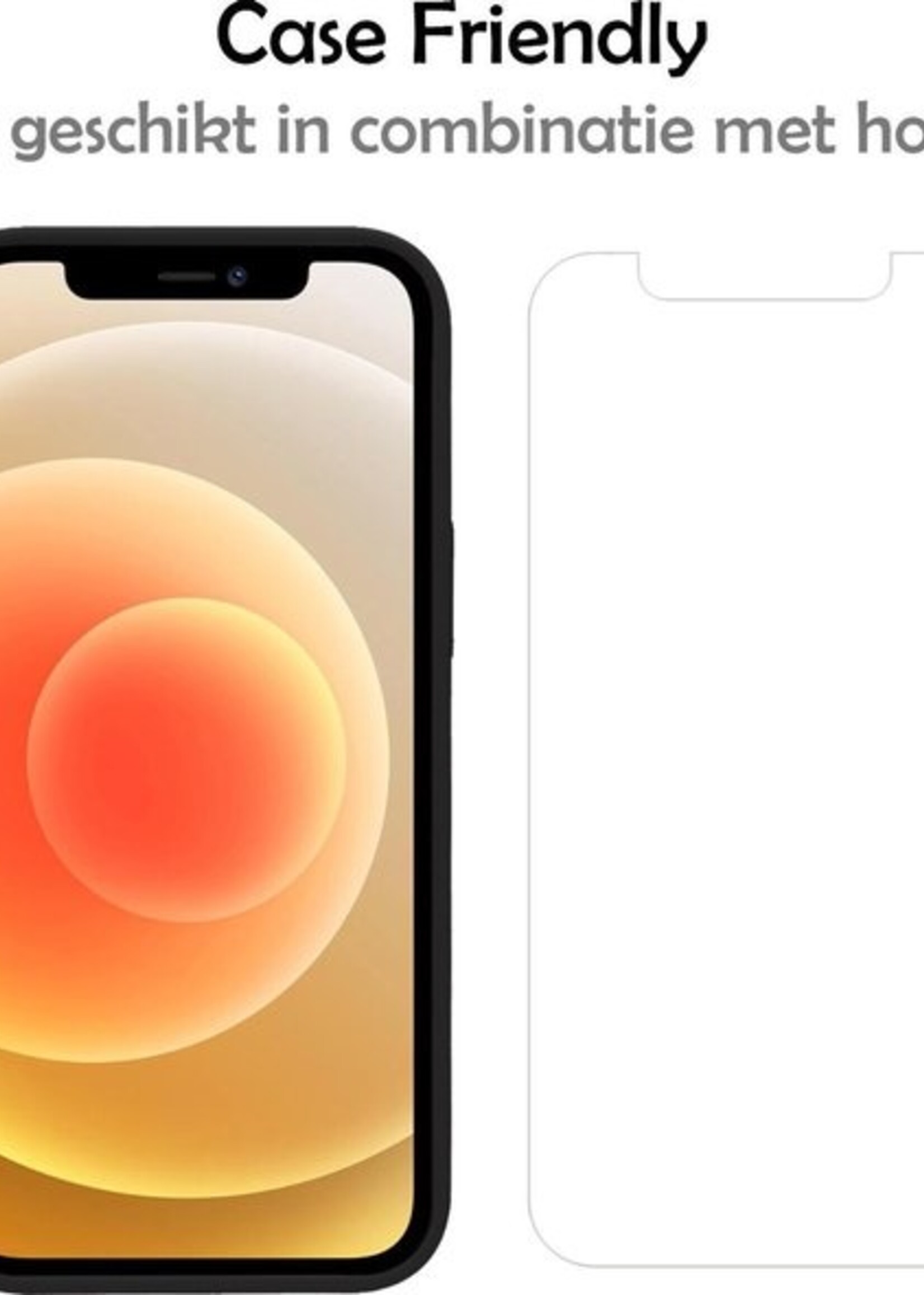 LUQ Hoesje Geschikt voor iPhone 12 Pro Hoesje Marmer Case Hard Cover Met 2x Screenprotector - Hoes Geschikt voor iPhone 12 Pro Case Marmer Hoesje Backcover - Wit