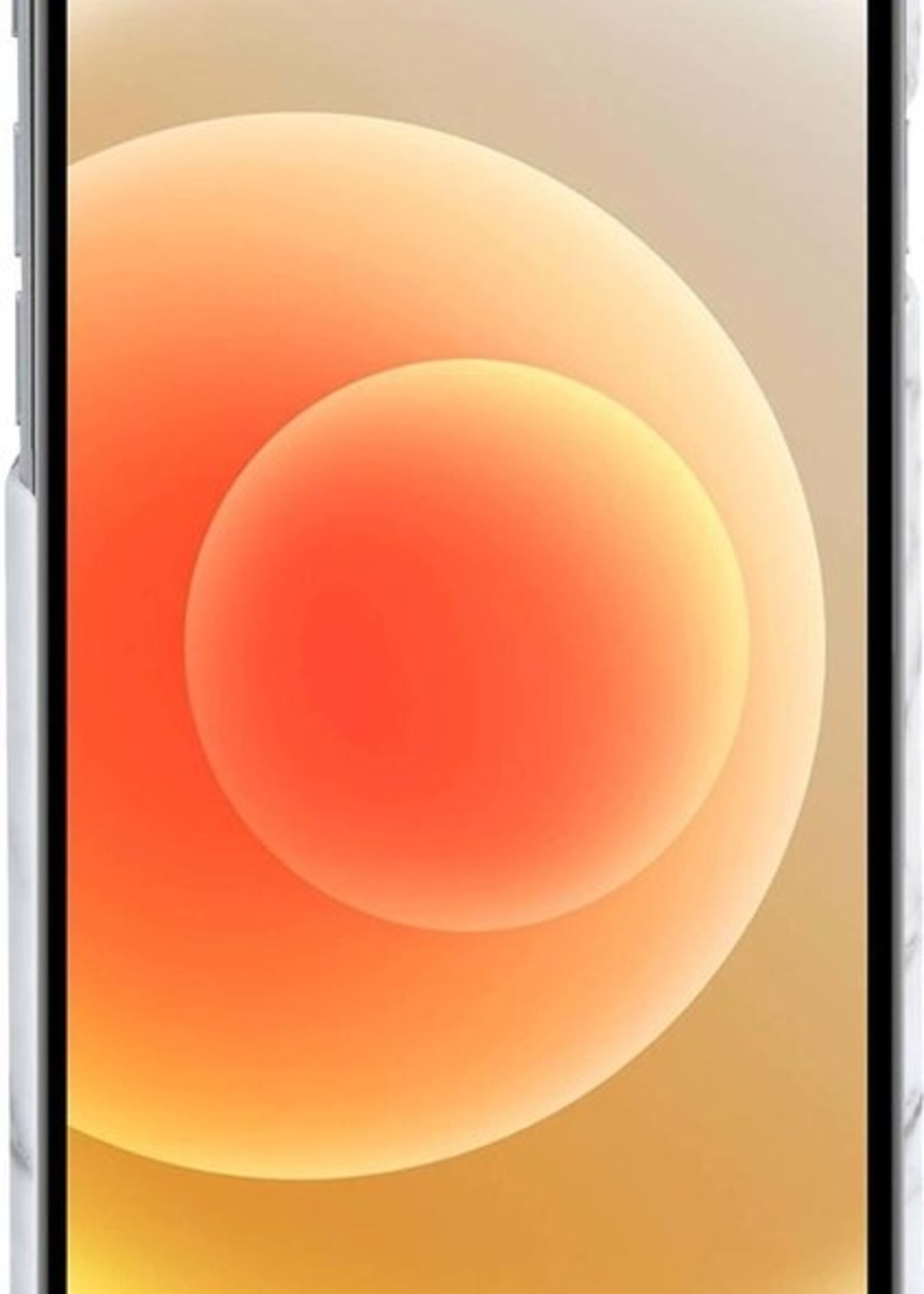 LUQ Hoesje Geschikt voor iPhone 12 Pro Max Hoesje Marmer Case Hard Cover Met 2x Screenprotector - Hoes Geschikt voor iPhone 12 Pro Max Case Marmer Hoesje Backcover - Wit