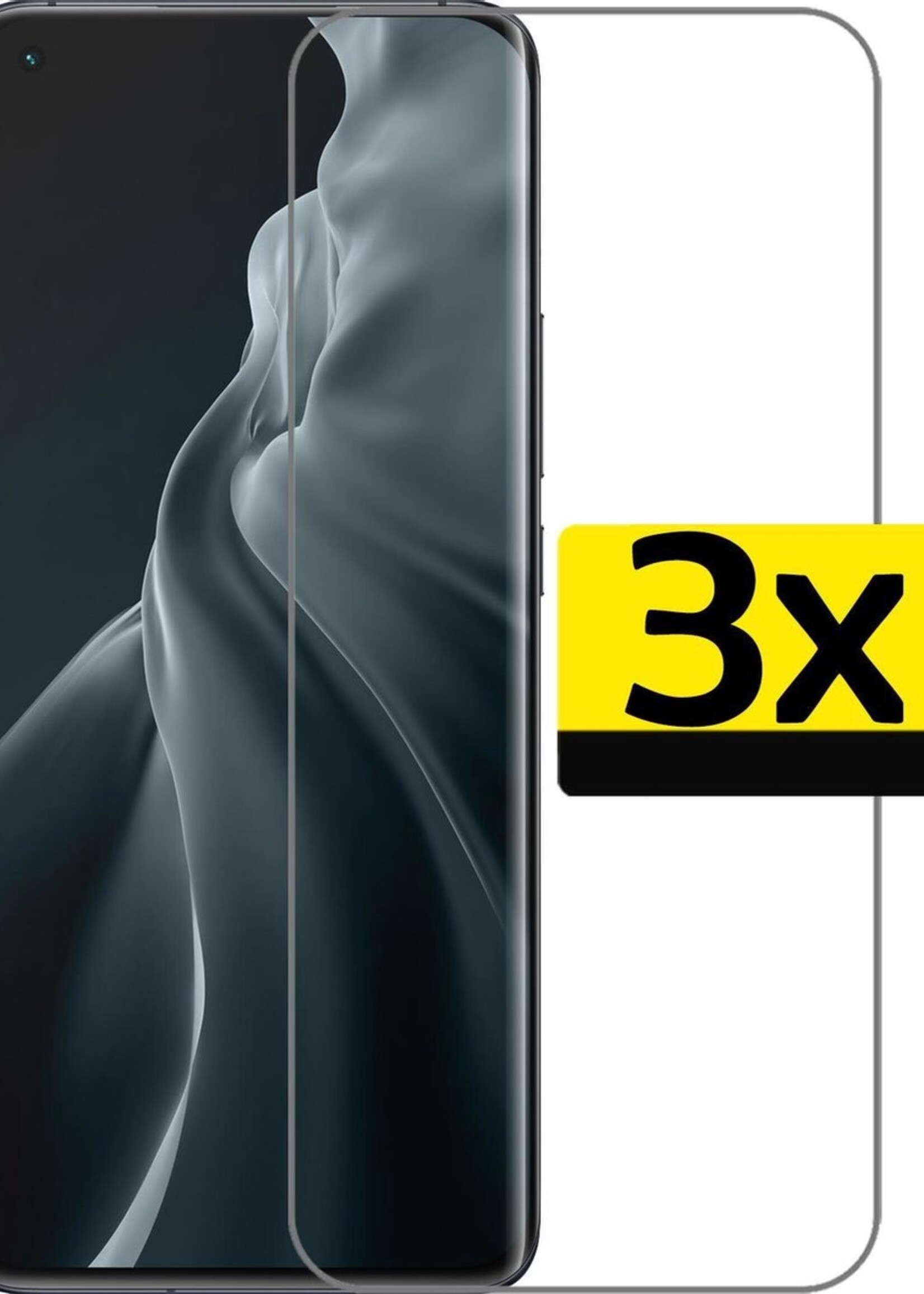 LUQ Screenprotector Geschikt voor Xiaomi Mi 11 Screenprotector Beschermglas Gehard Glas - Screenprotector Geschikt voor Xiaomi Mi 11 Screenprotector Glas - 3 Stuks