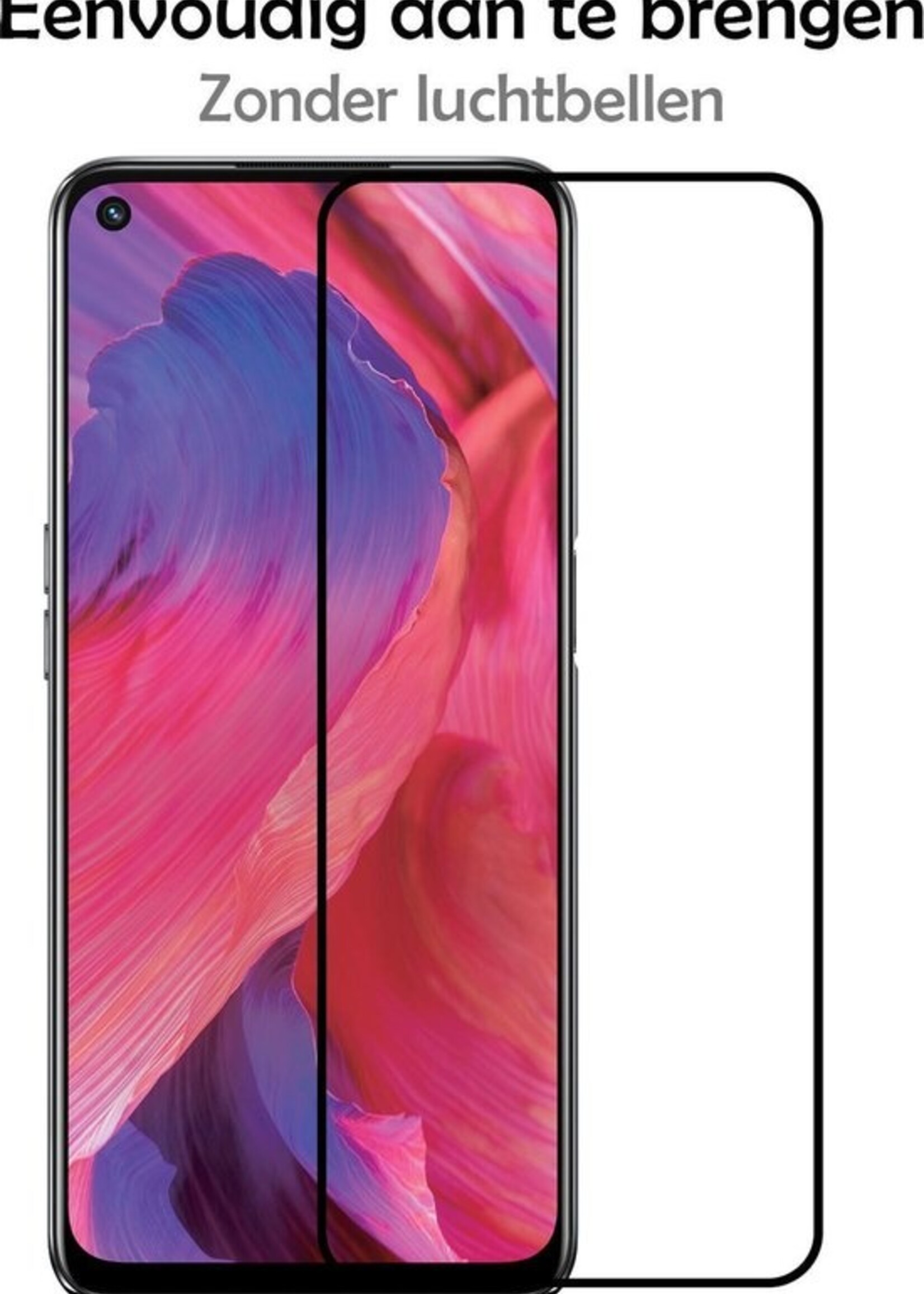 LUQ Screenprotector Geschikt voor OPPO A54 5G Screenprotector Glas Full Cover - Screenprotector Geschikt voor OPPO A54 5G Screenprotector Full Cover - 2 Stuks