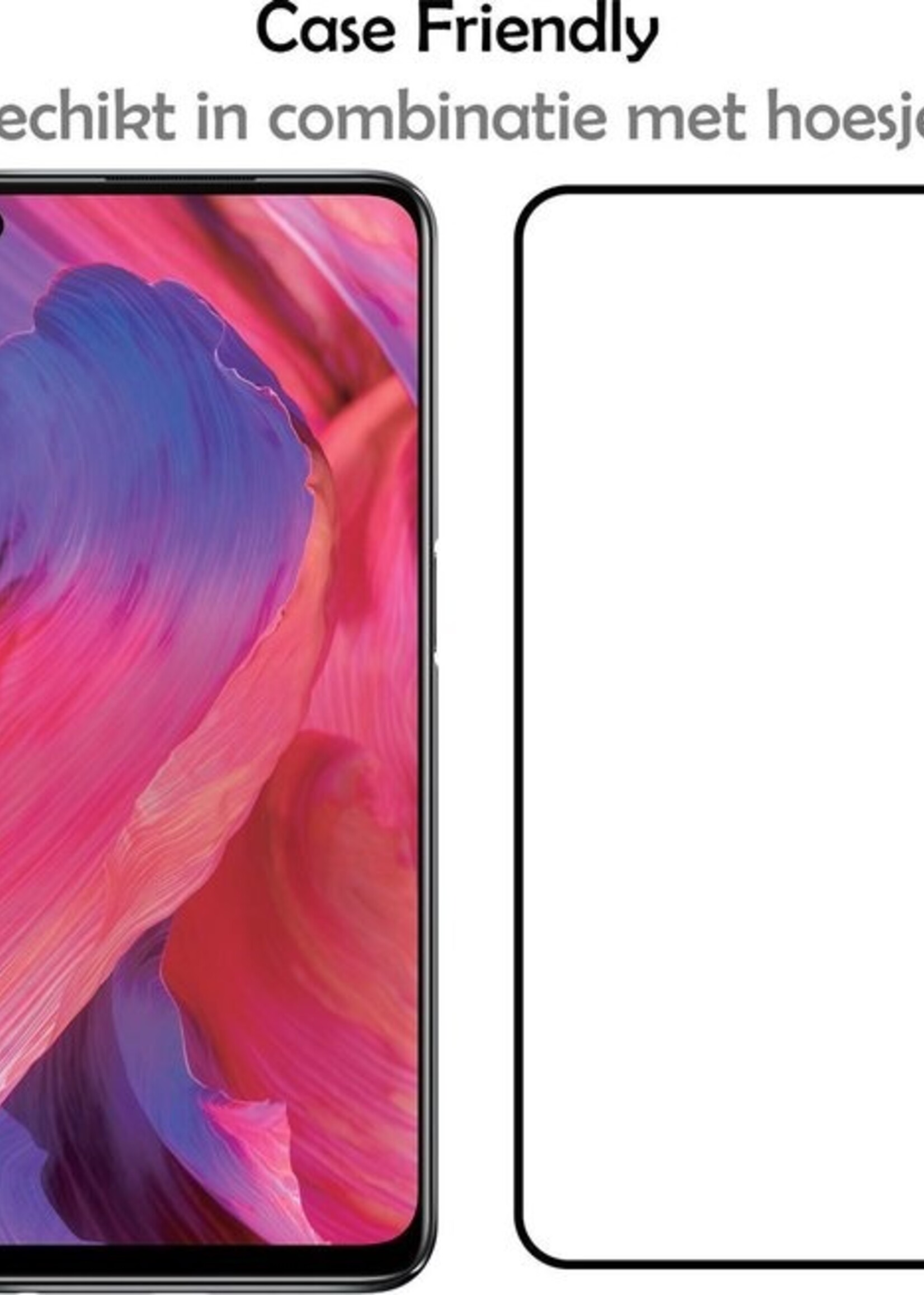 LUQ Screenprotector Geschikt voor OPPO A54 5G Screenprotector Glas Full Cover - Screenprotector Geschikt voor OPPO A54 5G Screenprotector Full Cover - 2 Stuks