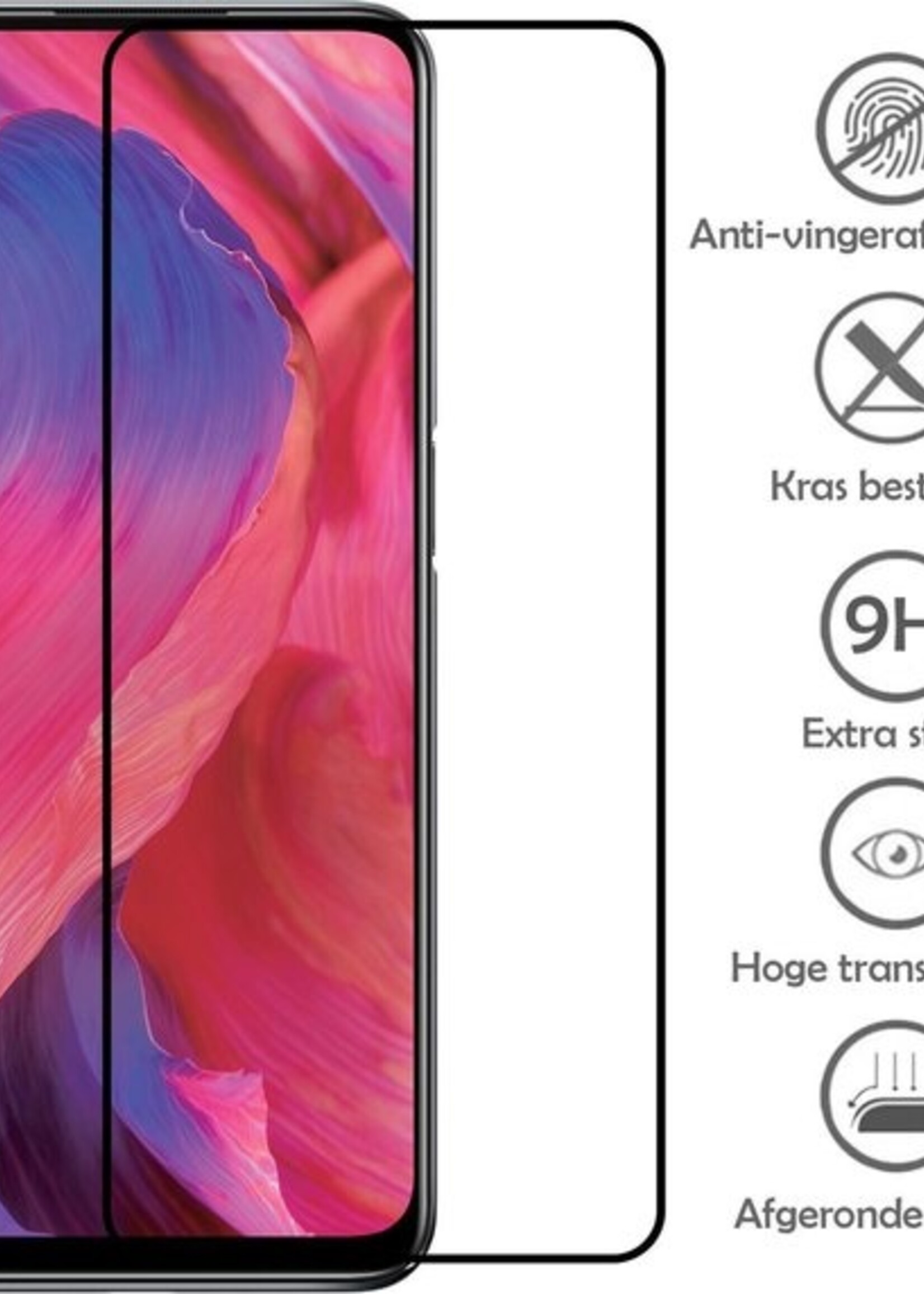 LUQ Screenprotector Geschikt voor OPPO A54 5G Screenprotector Glas Full Cover - Screenprotector Geschikt voor OPPO A54 5G Screenprotector Full Cover - 3 Stuks