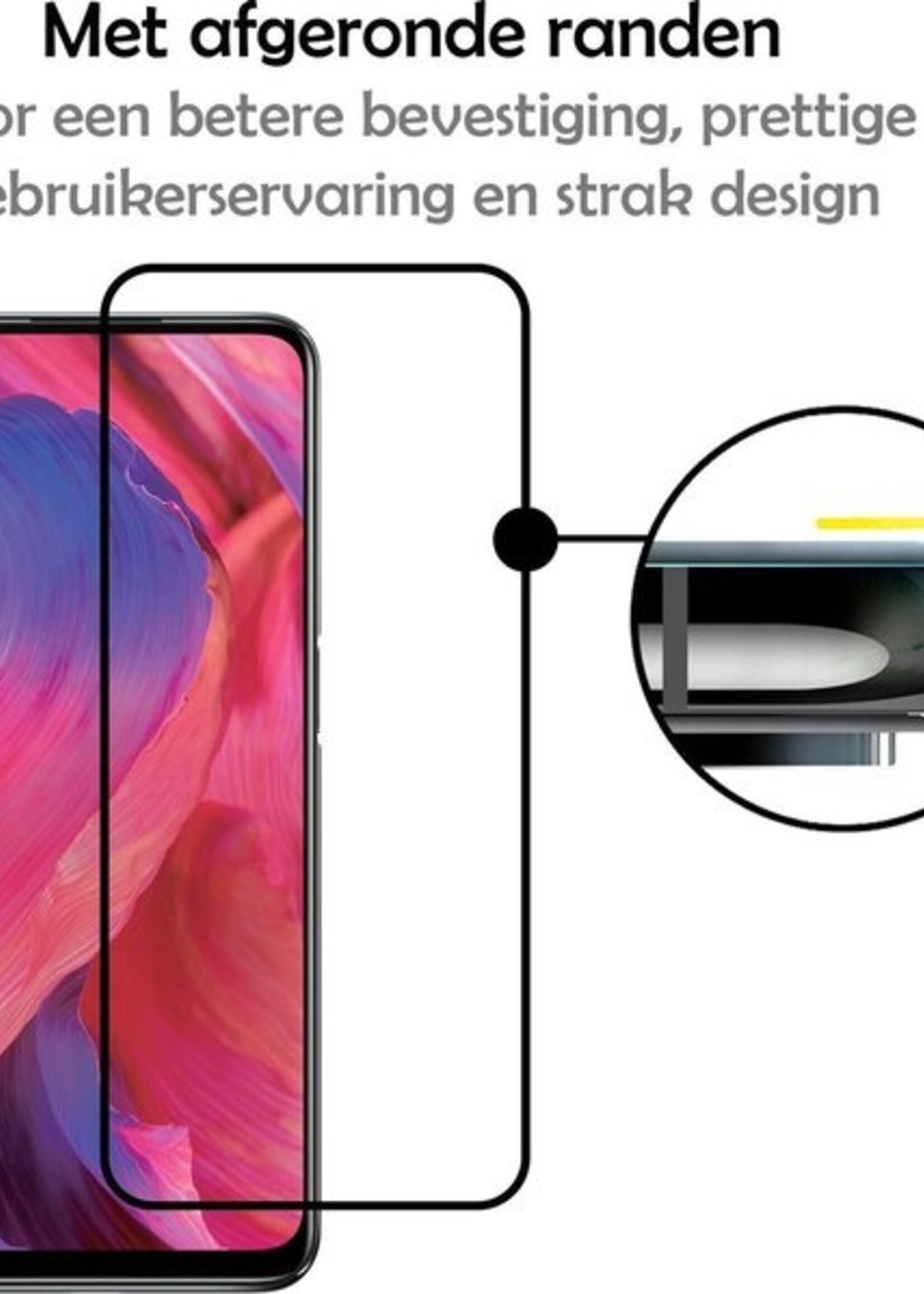 LUQ Screenprotector Geschikt voor OPPO A54 5G Screenprotector Glas Full Cover - Screenprotector Geschikt voor OPPO A54 5G Screenprotector Full Cover - 2 Stuks