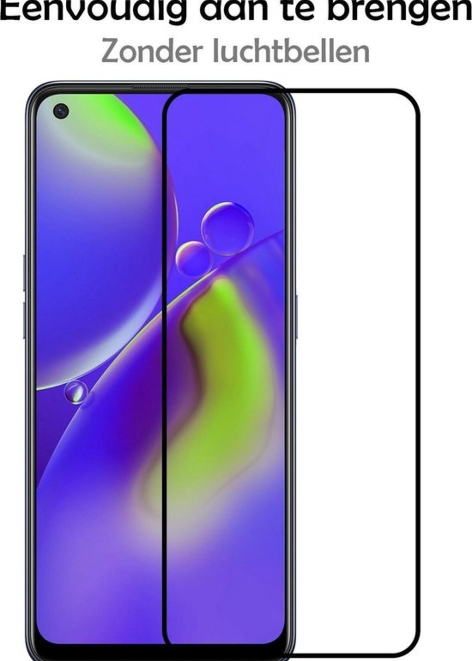 LUQ Screenprotector Geschikt voor OPPO A74 4G Screenprotector Glas Full Cover - Screenprotector Geschikt voor OPPO A74 4G Screenprotector Full Cover