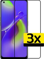 LUQ LUQ Oppo A74 4G Screenprotector Full Cover 3D - 3 PACK