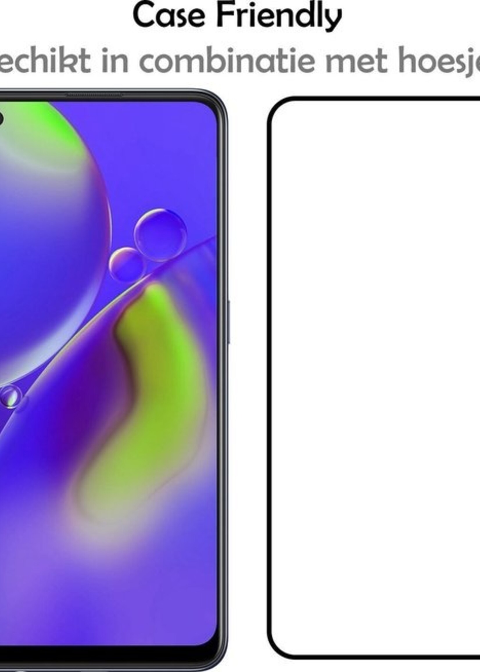 LUQ Screenprotector Geschikt voor OPPO A74 4G Screenprotector Glas Full Cover - Screenprotector Geschikt voor OPPO A74 4G Screenprotector Full Cover - 3 Stuks