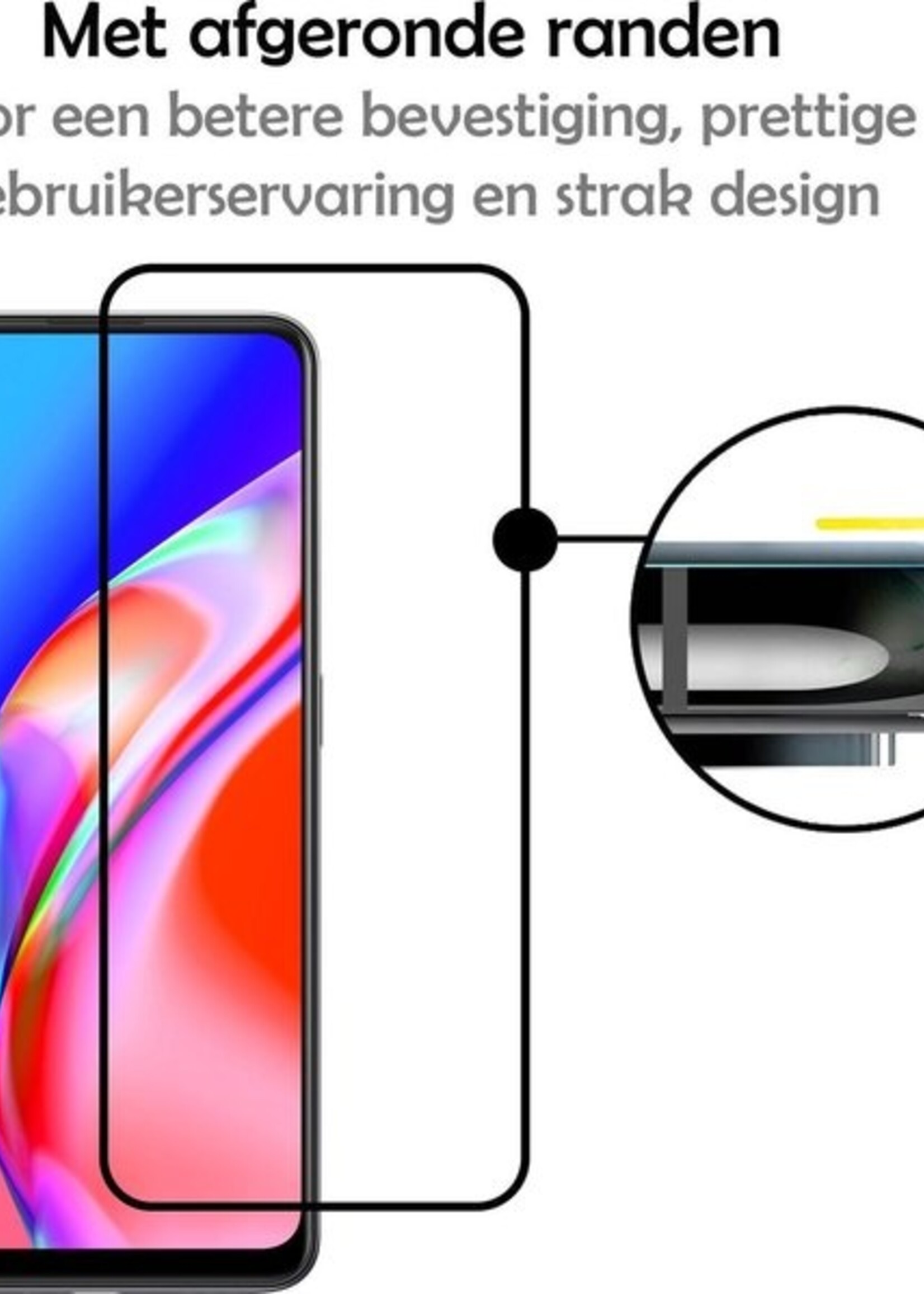 LUQ Screenprotector Geschikt voor OPPO A94 Screenprotector Glas Full Cover - Screenprotector Geschikt voor OPPO A94 Screenprotector Full Cover - 2 Stuks