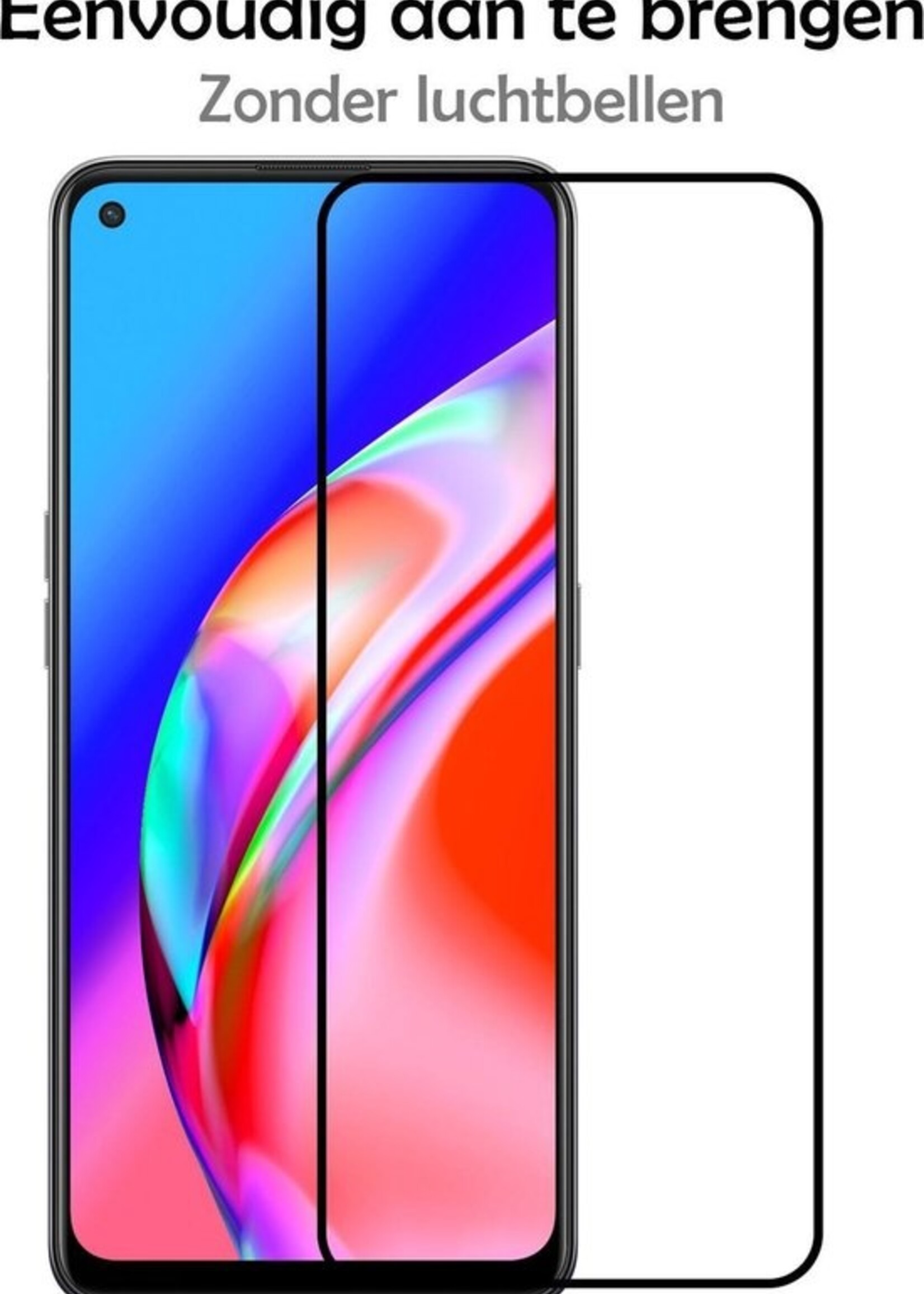 LUQ Screenprotector Geschikt voor OPPO A94 Screenprotector Glas Full Cover - Screenprotector Geschikt voor OPPO A94 Screenprotector Full Cover - 2 Stuks