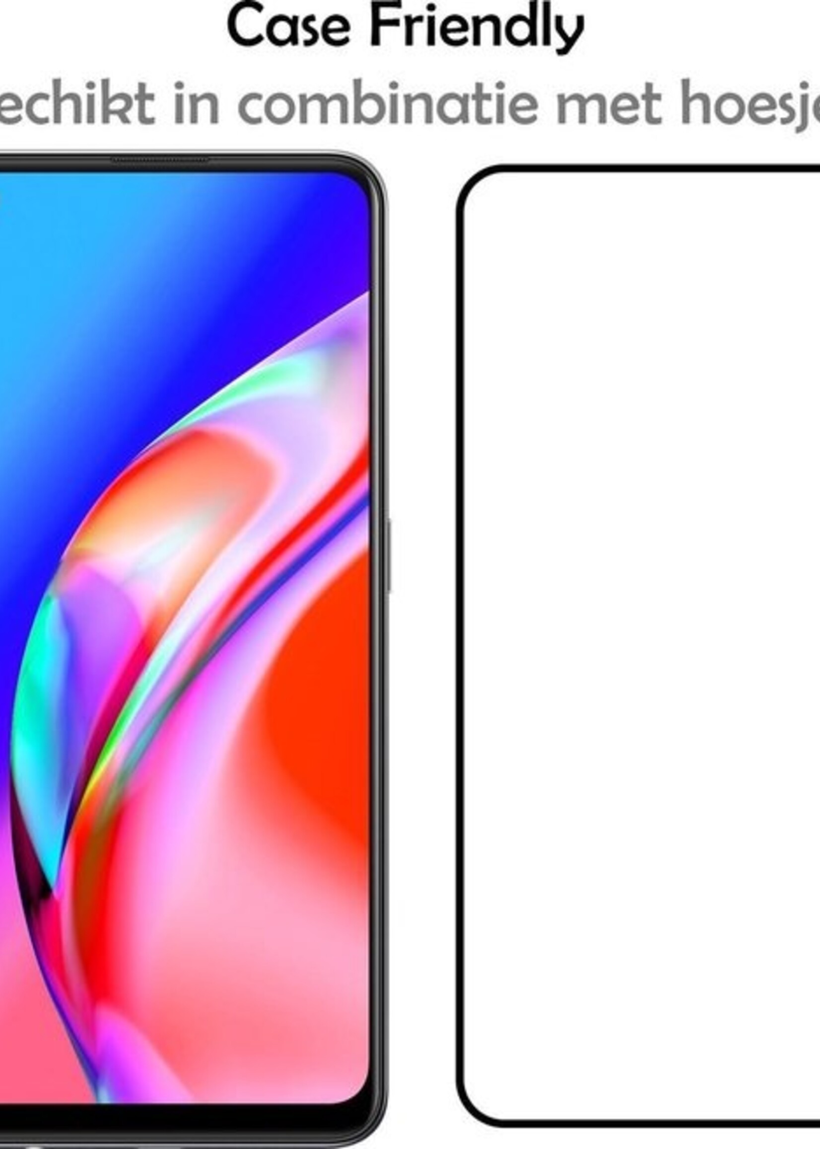 LUQ Screenprotector Geschikt voor OPPO A94 Screenprotector Glas Full Cover - Screenprotector Geschikt voor OPPO A94 Screenprotector Full Cover - 3 Stuks