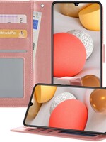 LUQ LUQ Samsung Galaxy A42 Hoesje Bookcase - Rose Goud