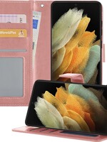 LUQ LUQ Samsung Galaxy S21 Ultra Hoesje Bookcase - Rose Goud