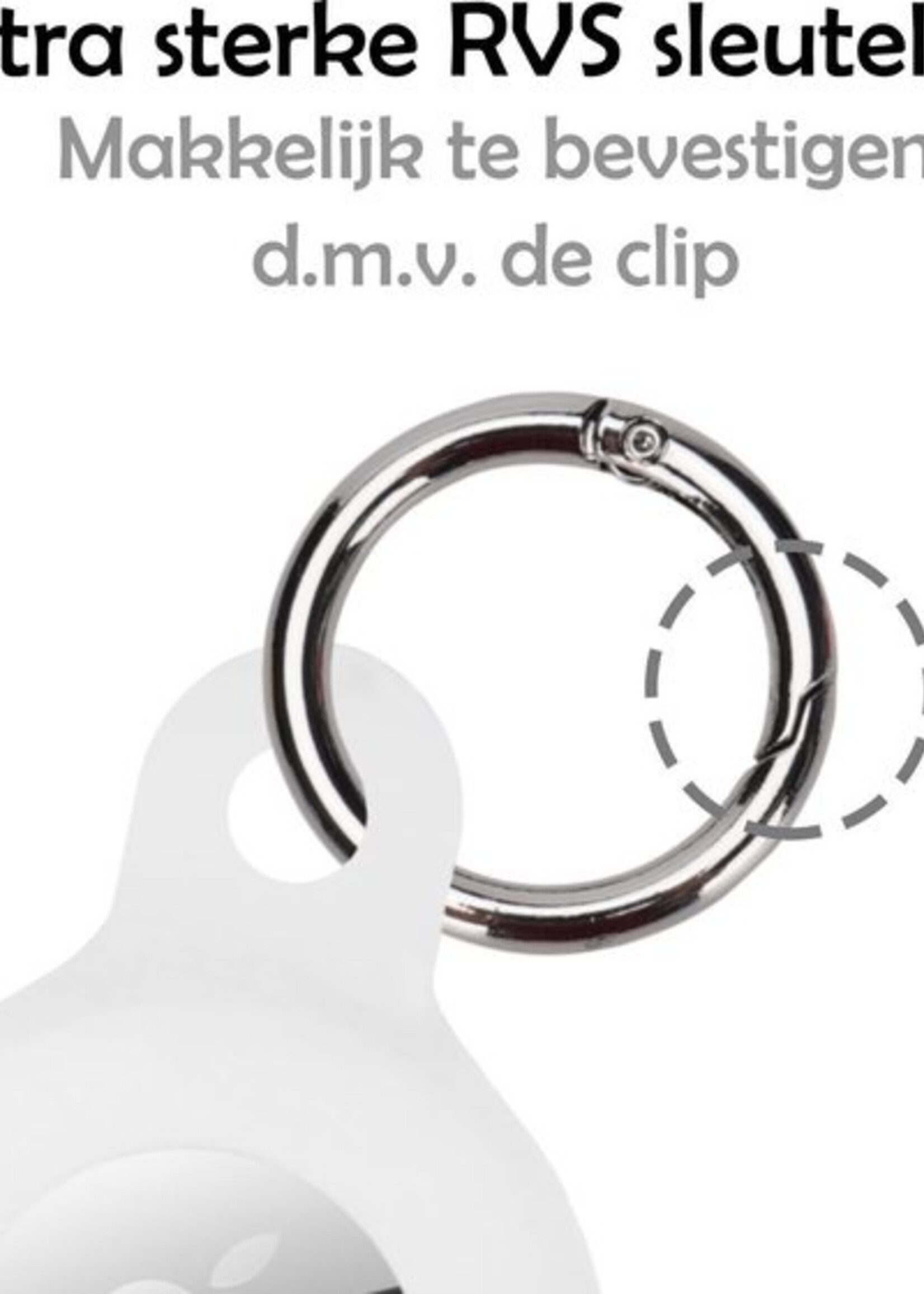 LUQ Hoesje Geschikt voor Apple AirTag Hoesje Sleutelhanger Houder - Siliconen Hoesje Geschikt voor Apple AirTag Hoesje - Wit